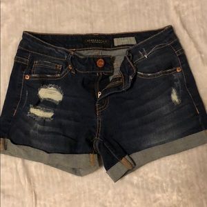 Aeropostale denim midi shorts. Slightly distressed
